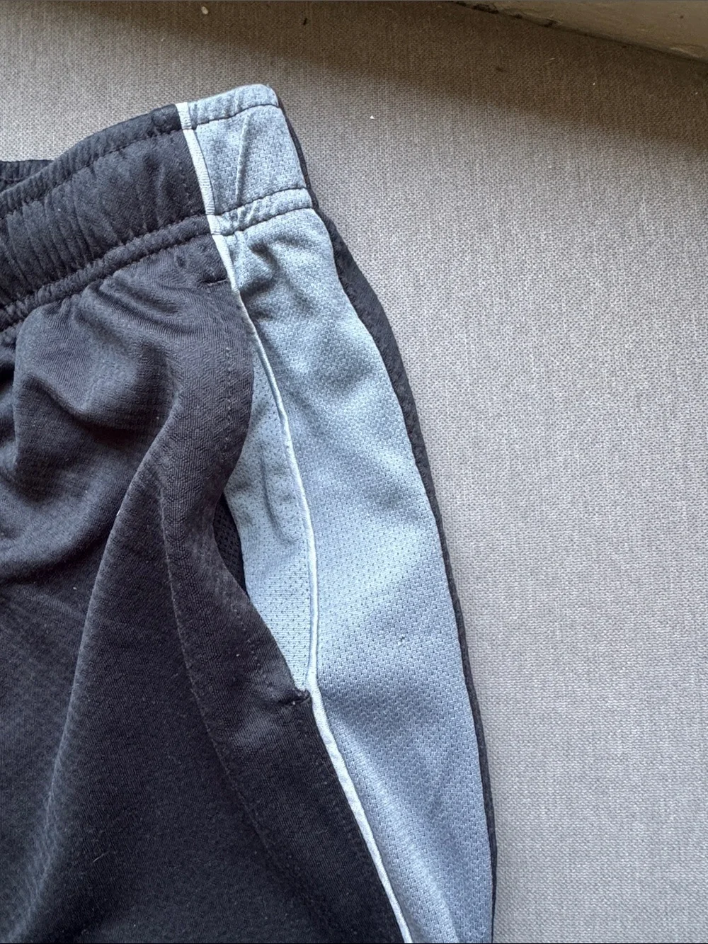 Nike Boys Black with Gray White panel Athletic Shorts